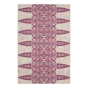 Safavieh Evoke 4'-0&quot x 6'-0&quot Jute and Polyester Power Loomed Rug in Ivory/Fuscia