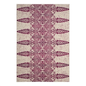 Safavieh Evoke 5'-1&quot x 7'-6&quot Jute and Polyester Power Loomed Rug in Ivory/Fuscia