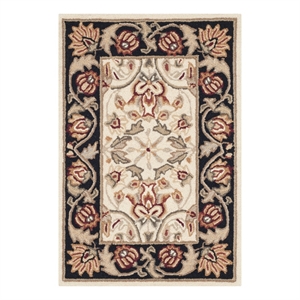 Safavieh Easy Care 2'-6&quot x 4'-0&quot Hand Hooked Rug in Ivory / Black