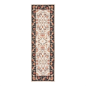 Safavieh Easy Care 2'-6&quot x 8'-0&quot Hand Hooked Rug in Ivory / Black