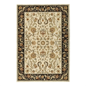 Safavieh Easy Care 8'-0&quot x 8'-0&quot Hand Hooked Rug in Ivory / Black