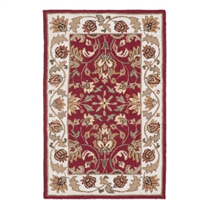 Safavieh Easy Care 2'-6&quot x 4'-0&quot Hand Hooked Rug in Red / Ivory
