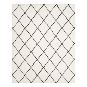 Safavieh Flokati 8'-0&quot x 10'-0&quot Wool Hand Tufted Rug in Ivory / Brown