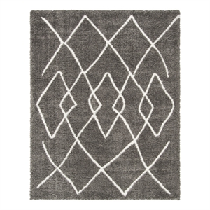 Safavieh FlokatiShag900 8'-0&quotx10'-0&quotPolyester Power Loomed Rug in Charcoal/Ivory