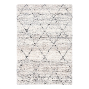 Safavieh Fontana Shag 800 2'-0&quot x 3'-0&quot Power Loomed Rug in Gray / Ivory