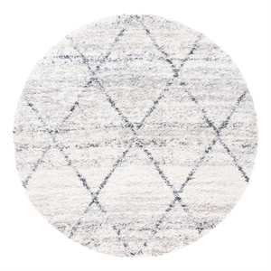 Safavieh Fontana Shag 800 4'-0&quot x 4'-0&quot Power Loomed Rug in Gray / Ivory