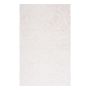 Safavieh Faux Rabbit Fur 800 5'-0&quot x 7'-0&quot Polyester Power Loomed Rug in Ivory