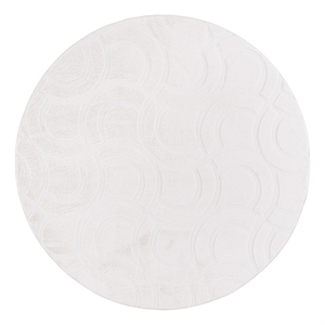 Safavieh Faux Rabbit Fur 800 6'-0&quot x 6'-0&quot Polyester Power Loomed Rug in Ivory