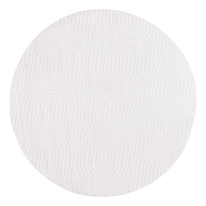 Safavieh Faux Rabbit Fur 800 6'-0&quot x 6'-0&quot Polyester Power Loomed Rug in Ivory