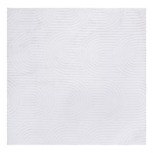 Safavieh Faux Rabbit Fur 800 6'-0&quot x 6'-0&quot Polyester Power Loomed Rug in Ivory