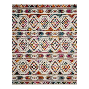 Safavieh Fiesta Shag 9'-0&quot x 12'-0&quot Power Loomed Rug in Cream / Multi-Color