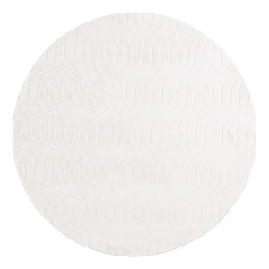 Safavieh Faux Rabbit Fur 800 6'-0&quot x 6'-0&quot Polyester Power Loomed Rug in Ivory