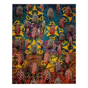 Safavieh Fiesta Shag 9'-0&quot x 12'-0&quot Power Loomed Rug in Turquoise / Multi-Color