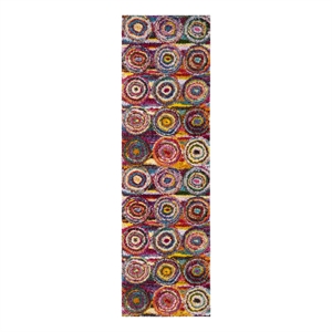 Safavieh Fiesta Shag 2'-3&quot x 6'-0&quot Power Loomed Rug in Multi-Color