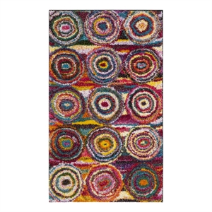 Safavieh Fiesta Shag 3'-0&quot x 5'-0&quot Power Loomed Rug in Multi-Color