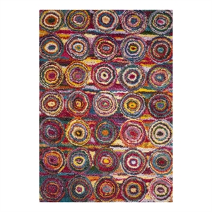 Safavieh Fiesta Shag 4'-0&quot x 6'-0&quot Power Loomed Rug in Multi-Color