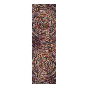 Safavieh Fiesta Shag 2'-3&quot x 6'-0&quot Power Loomed Rug in Multi-Color