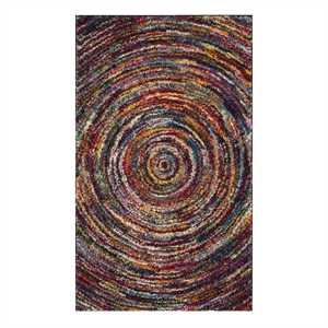 Safavieh Fiesta Shag 3'-0&quot x 5'-0&quot Power Loomed Rug in Multi-Color