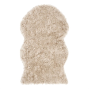 Safavieh Faux Sheep Skin 3'-0&quot x 5'-0&quot Acrylic Power Loomed Rug in Beige / Brown
