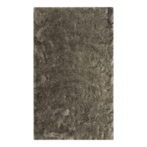 Safavieh Faux Sheep Skin 3'-0&quot x 5'-0&quot Acrylic POWER LOOMED Rug in Gray / Black