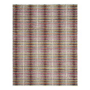Safavieh Fiesta Shag 9'-0&quot x 12'-0&quot Power Loomed Rug in Cream / Multi-Color