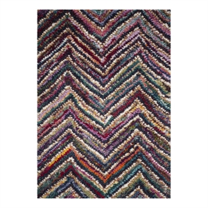 Safavieh Fiesta Shag 5'-1&quot x 7'-6&quot Power Loomed Rug in Multi-Color