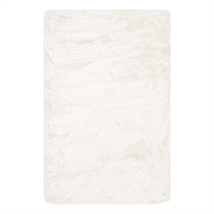 Safavieh Faux Sheep Skin 2'-6&quot x 4'-0&quot Acrylic POWER LOOMED Rug in Ivory