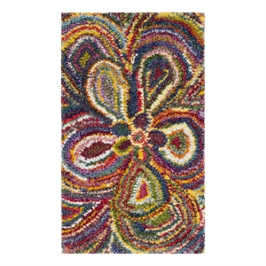 Safavieh Fiesta Shag 3'-0&quot x 5'-0&quot Power Loomed Rug in Multi-Color