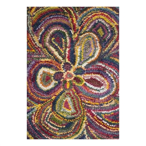 Safavieh Fiesta Shag 4'-0&quot x 6'-0&quot Power Loomed Rug in Multi-Color