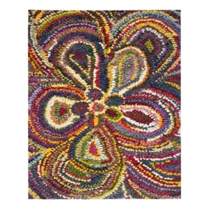 Safavieh Fiesta Shag 6'-7&quot x 9'-2&quot Power Loomed Rug in Multi-Color