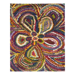 Safavieh Fiesta Shag 8'-0&quot x 10'-0&quot Power Loomed Rug in Multi-Color