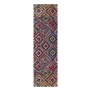 Safavieh Fiesta Shag 2'-3&quot x 8'-0&quot Power Loomed Rug in Multi-Color