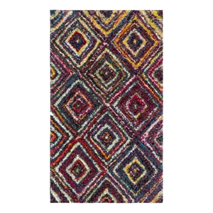 Safavieh Fiesta Shag 3'-0&quot x 5'-0&quot Power Loomed Rug in Multi-Color