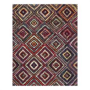Safavieh Fiesta Shag 6'-7&quot x 9'-2&quot Power Loomed Rug in Multi-Color