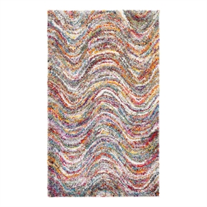 Safavieh Fiesta Shag 3'-0&quot x 5'-0&quot Power Loomed Rug in Multi-Color