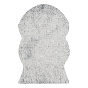 Safavieh Faux Sheep Skin 3'-0&quot x 5'-0&quot Acrylic Power Loomed Rug in Light Gray