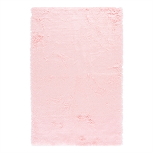 Safavieh Faux Sheep Skin 5'-0&quot x 8'-0&quot Acrylic Power Loomed Rug in Pink