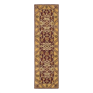 Safavieh Golden Jaipur 2'-3&quot x 8'-0&quot Wool Hand Tufted Rug in Burgundy / Gold