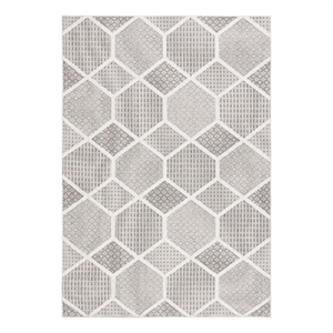 Safavieh Global 4'-0&quot x 6'-0&quot Power Loomed Rug in Gray / Ivory