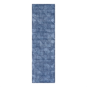 Safavieh Glamour 2'-3&quot x 8'-0&quot Wool and Cotton Hand Tufted Rug in Navy
