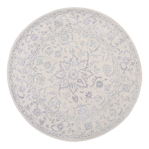 Safavieh Glamour 6'-0&quot x 6'-0&quot Wool Hand Tufted Rug in Silver / Ivory