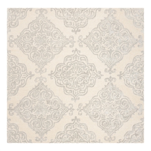 Safavieh Glamour 6'-0&quot x 6'-0&quot Wool Hand Tufted Rug in Ivory / Silver