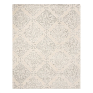Safavieh Glamour 8'-0&quot x 10'-0&quot Wool Hand Tufted Rug in Ivory / Silver