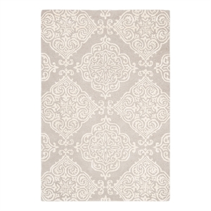 Safavieh Glamour 4'-0&quot x 6'-0&quot Wool Hand Tufted Rug in Silver / Ivory