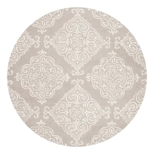 Safavieh Glamour 6'-0&quot x 6'-0&quot Wool Hand Tufted Rug in Silver / Ivory