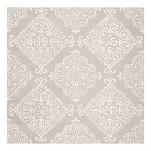 Safavieh Glamour 6'-0&quot x 6'-0&quot Wool Hand Tufted Rug in Silver / Ivory