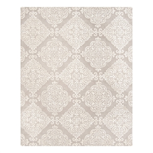 Safavieh Glamour 8'-0&quot x 10'-0&quot Wool Hand Tufted Rug in Silver / Ivory