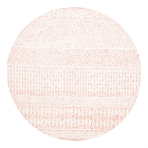 Safavieh Glamour 6'-0&quot x 6'-0&quot Wool Hand Tufted Rug in Pink / Ivory