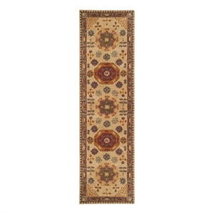 Safavieh Heritage 2'-3&quot x 12'-0&quot Wool Hand Tufted Rug in Beige / Multi-Color