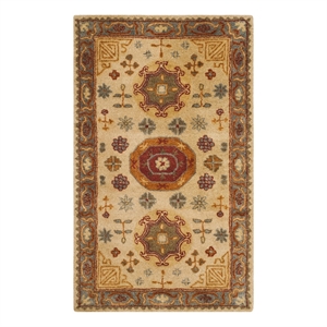 Safavieh Heritage 3'-0&quot x 5'-0&quot Wool Hand Tufted Rug in Beige / Multi-Color